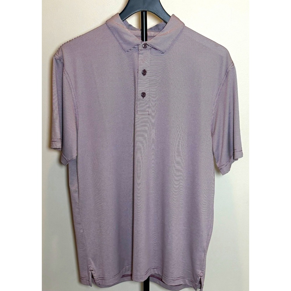 Callaway Opti-Dri Burgundy/White Striped Polo Shirt Men's M Golf Stretch Logo
